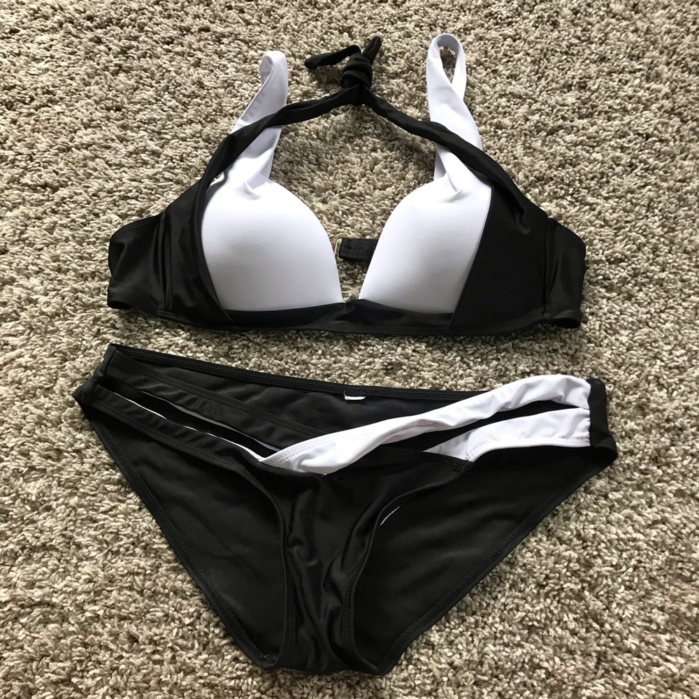Black and white bikini
